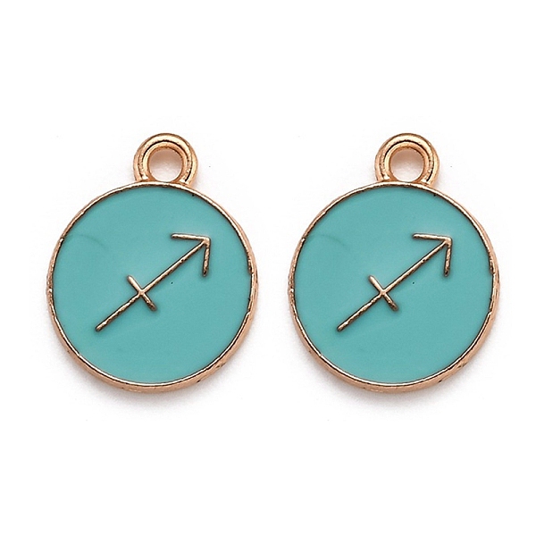 PandaHall Alloy Enamel Pendants, Flat Round with Constellation/Zodiac Sign, Golden, Sagittarius, 15x12x2mm, Hole: 1.5mm Alloy+Enamel...
PandaHall Alloy Enamel Pendants, Flat Round with Constellation/Zodiac Sign, Golden, Sagittarius, 15x12x2mm, Hole: 1.5mm Alloy+Enamel...