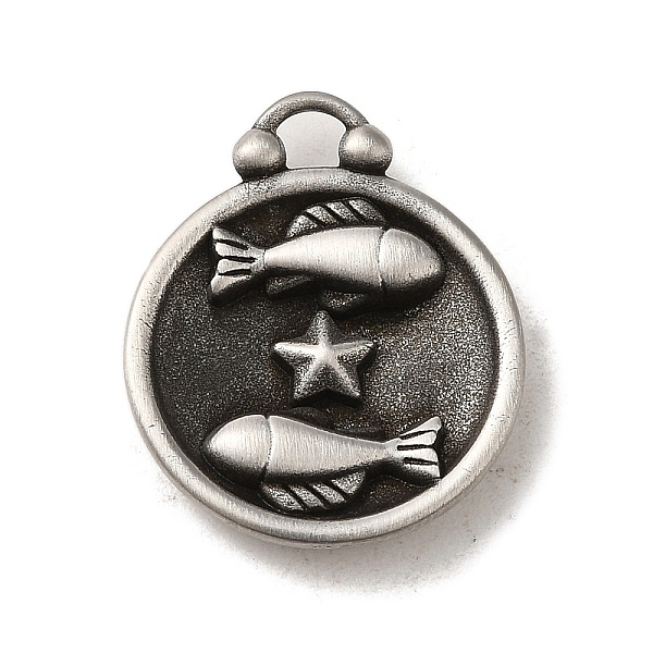 PandaHall 304 Stainless Steel Pendants, Flat Round with Constellations Charm, Antique Silver, Pisces, 20.5x17x3mm, Hole: 2.5x2mm 304...
PandaHall 304 Stainless Steel Pendants, Flat Round with Constellations Charm, Antique Silver, Pisces, 20.5x17x3mm, Hole: 2.5x2mm 304...