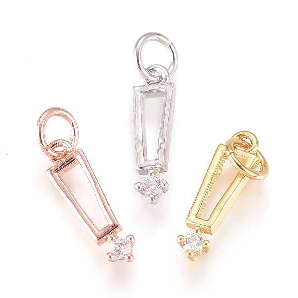 PandaHall Brass Charms, with Micro Pave Cubic Zirconia and Jump Rings, Trapezoid, Clear, Mixed Color, 11x3x1.5mm, Hole: 2.3mm Brass+Cubic...
PandaHall Brass Charms, with Micro Pave Cubic Zirconia and Jump Rings, Trapezoid, Clear, Mixed Color, 11x3x1.5mm, Hole: 2.3mm Brass+Cubic...