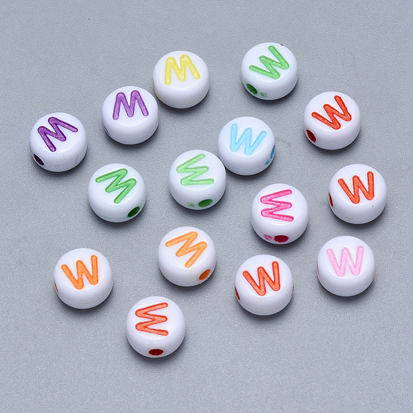 PandaHall Craft Acrylic Horizontal Hole Letter Beads, Flat Round, Mixed Color, Letter.W, 7x3.5~4mm, Hole: 1.5mm, about 3600pcs/500g Acrylic..., Multicolor
PandaHall Craft Acrylic Horizontal Hole Letter Beads, Flat Round, Mixed Color, Letter.W, 7x3.5~4mm, Hole: 1.5mm, about 3600pcs/500g Acrylic..., Multicolor