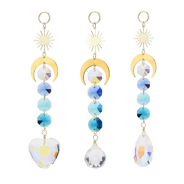 PandaHall Electroplate Glass Heart & Teardrop Window Hanging Suncatchers, Golden Brass Sun & Moon and Glass Octagon Beads Pendants..., Blue
PandaHall Electroplate Glass Heart & Teardrop Window Hanging Suncatchers, Golden Brass Sun & Moon and Glass Octagon Beads Pendants..., Blue