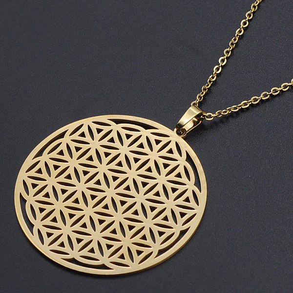 PandaHall 201 Stainless Steel Pendant Necklaces, with Cable Chains and Lobster Claw Clasps, Flower of Life, Golden, 17.71 inch(45cm), 1.5mm...
PandaHall 201 Stainless Steel Pendant Necklaces, with Cable Chains and Lobster Claw Clasps, Flower of Life, Golden, 17.71 inch(45cm), 1.5mm...