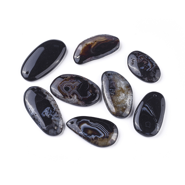 PandaHall Natural Black Agate Pendants, Dyed & Heated, Mixed Shapes, 40.5~49x21.5~26.5x5.5~6.5mm, Hole: 1.6~1.8mm Black Agate Mixed Shapes
PandaHall Natural Black Agate Pendants, Dyed & Heated, Mixed Shapes, 40.5~49x21.5~26.5x5.5~6.5mm, Hole: 1.6~1.8mm Black Agate Mixed Shapes