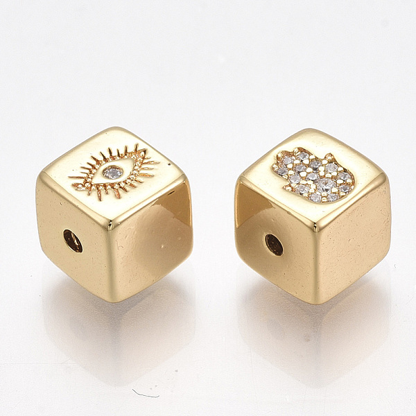 PandaHall Brass Beads, with Micro Pave Cubic Zirconia, Nickel Free, Real 18K Gold Plated, Cube with Eye and Hamsa Hand/Hand of Fatima/Hand..., Clear
PandaHall Brass Beads, with Micro Pave Cubic Zirconia, Nickel Free, Real 18K Gold Plated, Cube with Eye and Hamsa Hand/Hand of Fatima/Hand..., Clear