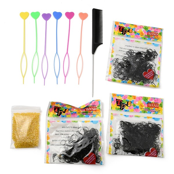 PandaHall DICOSMETIC Hair Styling Braiding Tool Set, with 6Pcs Topsy Tail Hair Styling Braiding Tool and 1Pc Comb, 3 Bag Elastic Thread Hair..., Multicolor
PandaHall DICOSMETIC Hair Styling Braiding Tool Set, with 6Pcs Topsy Tail Hair Styling Braiding Tool and 1Pc Comb, 3 Bag Elastic Thread Hair..., Multicolor