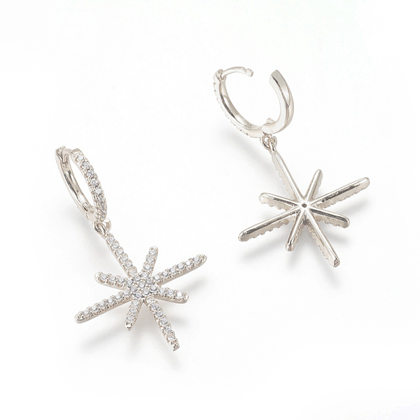 PandaHall Brass Cubic Zirconia Hoop Earrings, Dangle Earrings, Twinkle Star, Clear, Platinum, 39mm, Pendant: 25.5x23.5x2.5mm, Pin: 1mm Cubic...
PandaHall Brass Cubic Zirconia Hoop Earrings, Dangle Earrings, Twinkle Star, Clear, Platinum, 39mm, Pendant: 25.5x23.5x2.5mm, Pin: 1mm Cubic...