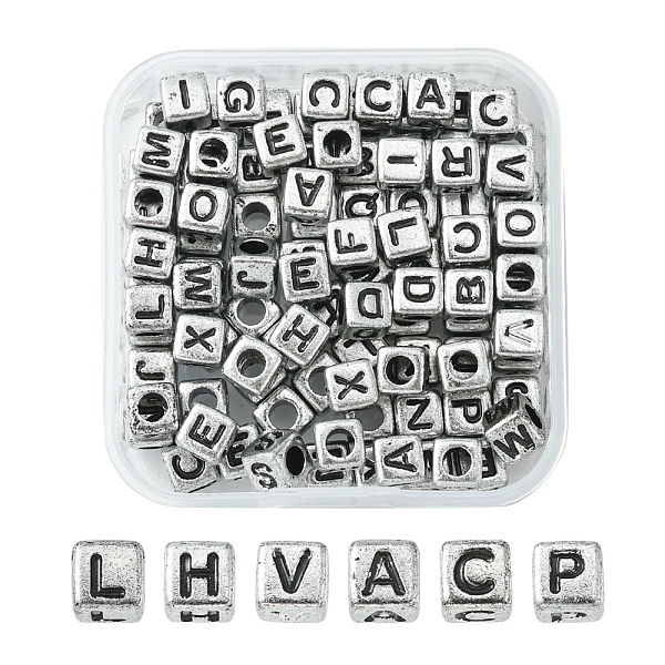 PandaHall Plated Acrylic Beads, Horizontal Hole, Cube with Random Mixed Letters, Antique Silver, 6x6x6mm, Hole: 3mm, 100pcs/box Acrylic Cube
PandaHall Plated Acrylic Beads, Horizontal Hole, Cube with Random Mixed Letters, Antique Silver, 6x6x6mm, Hole: 3mm, 100pcs/box Acrylic Cube