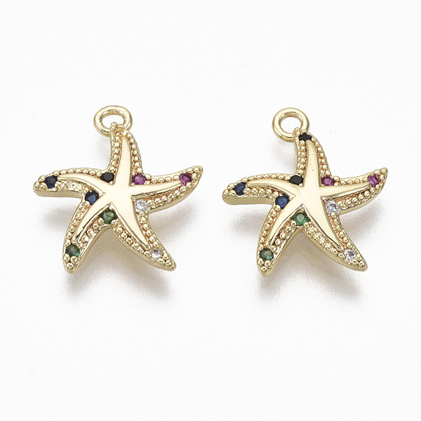 PandaHall Brass Micro Pave Cubic Zirconia Charms, Nickel Free, Starfish, Real 18K Gold Plated, Colorful, 14.5x13x3mm, Hole: 1.4mm...
PandaHall Brass Micro Pave Cubic Zirconia Charms, Nickel Free, Starfish, Real 18K Gold Plated, Colorful, 14.5x13x3mm, Hole: 1.4mm...