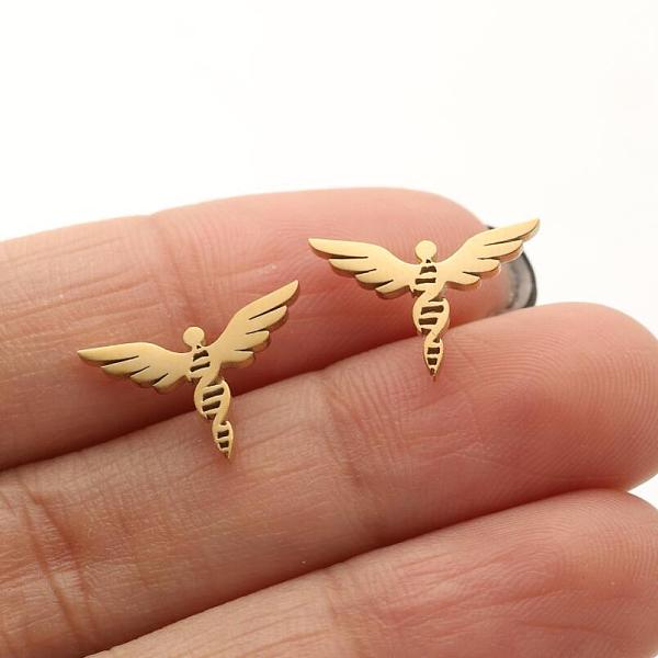PandaHall Stainless Steel Studs Earring, Jewelry for Women, Golden, 15x10mm Stainless Steel Insects
PandaHall Stainless Steel Studs Earring, Jewelry for Women, Golden, 15x10mm Stainless Steel Insects