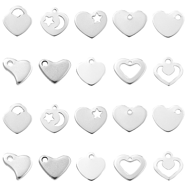 PandaHall 100Pcs 10 Styles 201 Stainless Steel Stamping Blank Tag Pendants, Heart, Stainless Steel Color, 6~13x5.5~12.5x0.5~1mm, Hole...
PandaHall 100Pcs 10 Styles 201 Stainless Steel Stamping Blank Tag Pendants, Heart, Stainless Steel Color, 6~13x5.5~12.5x0.5~1mm, Hole...