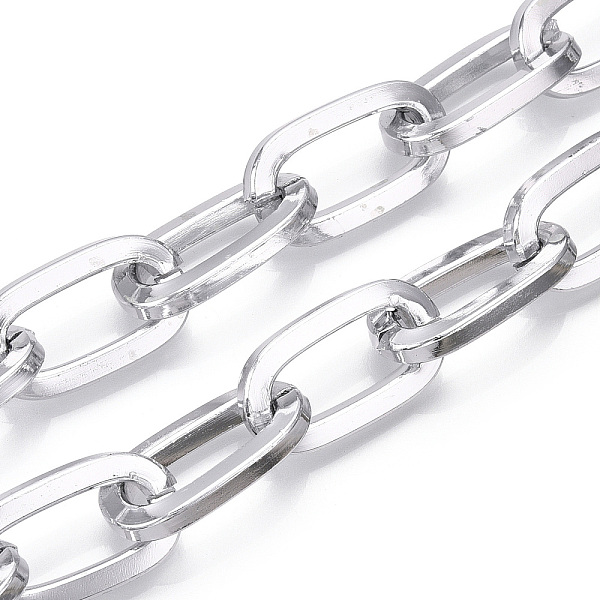 PandaHall Aluminum Cable Chain, Flat Oval Link Chains, Unwelded, Platinum, 30.5x16x4mm Aluminum
PandaHall Aluminum Cable Chain, Flat Oval Link Chains, Unwelded, Platinum, 30.5x16x4mm Aluminum