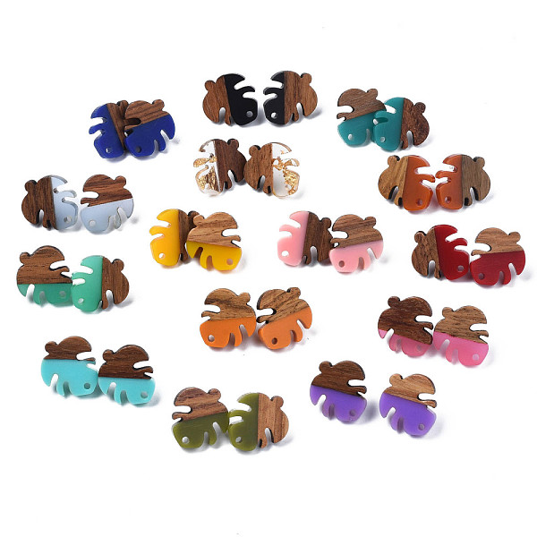 PandaHall Resin & Walnut Wood Stud Earring Findings, with 304 Stainless Steel Pin and Hole, Two Tone, Leaf, Mixed Color, 19.5x17mm, Hole..., Multicolor
PandaHall Resin & Walnut Wood Stud Earring Findings, with 304 Stainless Steel Pin and Hole, Two Tone, Leaf, Mixed Color, 19.5x17mm, Hole..., Multicolor