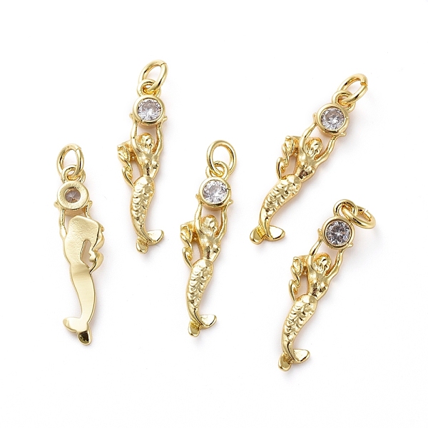 PandaHall Brass Micro Pave Cubic Zirconia Pendants, with Jump Rings, Mermaid, Clear, Golden, 22.5x5.5x2.5mm, Hole: 3mm Brass+Cubic Zirconia...
PandaHall Brass Micro Pave Cubic Zirconia Pendants, with Jump Rings, Mermaid, Clear, Golden, 22.5x5.5x2.5mm, Hole: 3mm Brass+Cubic Zirconia...