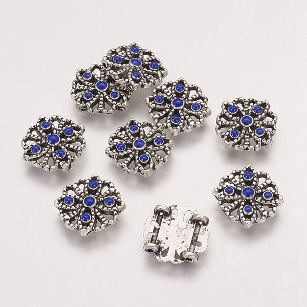 PandaHall Tibetan Style Alloy Enamel Multi-Strand Links, Flower, Antique Silver, Blue, 16x15x2mm, Hole: 1mm Alloy Flower Blue
PandaHall Tibetan Style Alloy Enamel Multi-Strand Links, Flower, Antique Silver, Blue, 16x15x2mm, Hole: 1mm Alloy Flower Blue