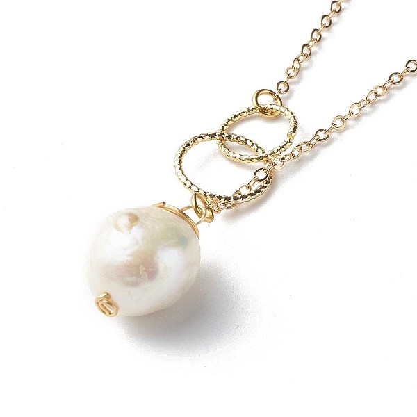 PandaHall Natural Baroque Pearl Pendant Necklaces, with Brass Cable Chains, Golden, 17.52 inch(445mm) Brass
PandaHall Natural Baroque Pearl Pendant Necklaces, with Brass Cable Chains, Golden, 17.52 inch(445mm) Brass