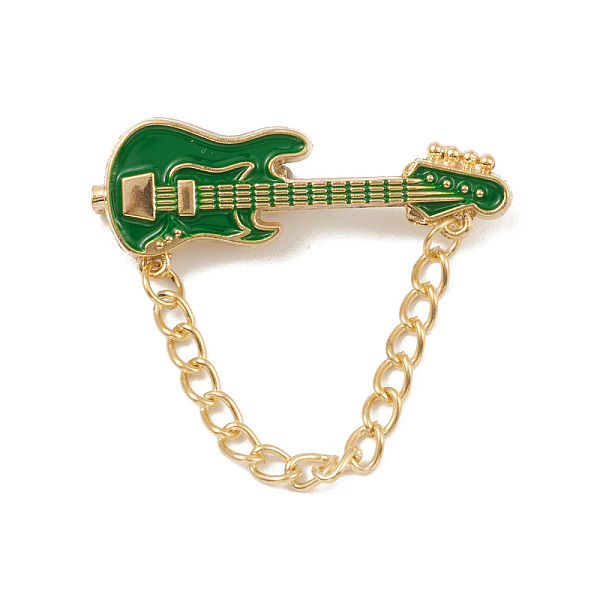 PandaHall Alloy Enamel Brooch, Guitar Pin with Chain, Green, 37mm Alloy+Enamel Green
PandaHall Alloy Enamel Brooch, Guitar Pin with Chain, Green, 37mm Alloy+Enamel Green