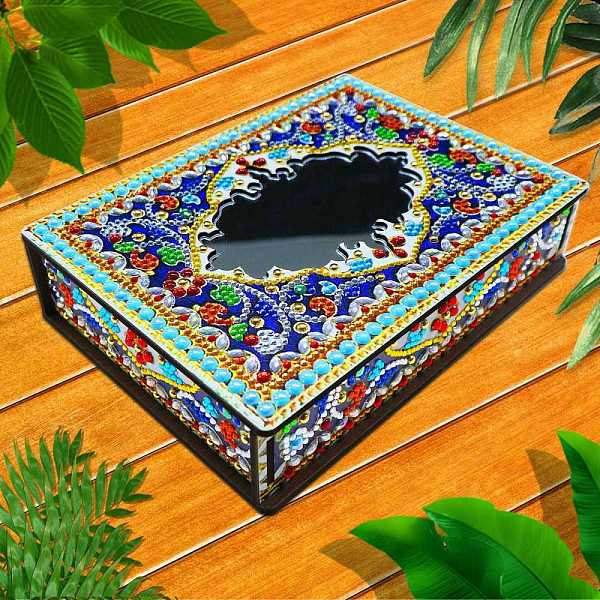 PandaHall DIY Diamond Jewelry Box Kits, including Wooden Board with Mirror, Resin Rhinestones, Diamond Sticky Pen, Tray Plate and Glue Clay...
PandaHall DIY Diamond Jewelry Box Kits, including Wooden Board with Mirror, Resin Rhinestones, Diamond Sticky Pen, Tray Plate and Glue Clay...