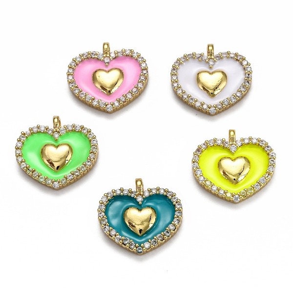 PandaHall Brass Micro Pave Clear Cubic Zirconia Pendants, with Enamel, Long-Lasting Plated, Real 18K Gold Plated, Heart, Mixed Color..., Multicolor
PandaHall Brass Micro Pave Clear Cubic Zirconia Pendants, with Enamel, Long-Lasting Plated, Real 18K Gold Plated, Heart, Mixed Color..., Multicolor