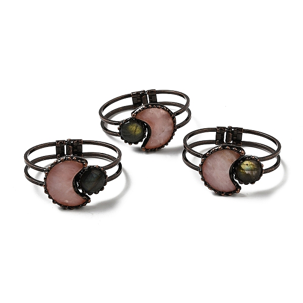 PandaHall Natural Labradorite & Rose Quartz Bangles, Lead Free & Cadmium Free, Brass Moon & Sun Bangle for Women, Red Copper, Inner Diameter...
PandaHall Natural Labradorite & Rose Quartz Bangles, Lead Free & Cadmium Free, Brass Moon & Sun Bangle for Women, Red Copper, Inner Diameter...