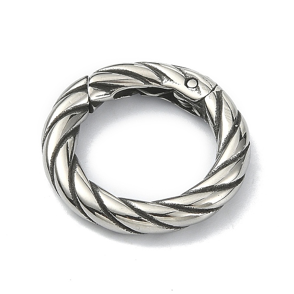 PandaHall Tibetan Style 316 Surgical Stainless Steel Spring Gate Rings, Twist Round Ring, Antique Silver, 19x3.2mm 316 Surgical Stainless...
PandaHall Tibetan Style 316 Surgical Stainless Steel Spring Gate Rings, Twist Round Ring, Antique Silver, 19x3.2mm 316 Surgical Stainless...