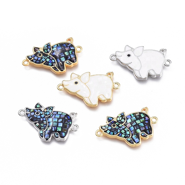 PandaHall Brass Links Connectors, with Natural Mixed Sea Shell and Enamel, Long-Lasting Plated, Pig, Mixed Color, 15x25x2.5mm, Hole: 1.5mm..., Multicolor
PandaHall Brass Links Connectors, with Natural Mixed Sea Shell and Enamel, Long-Lasting Plated, Pig, Mixed Color, 15x25x2.5mm, Hole: 1.5mm..., Multicolor