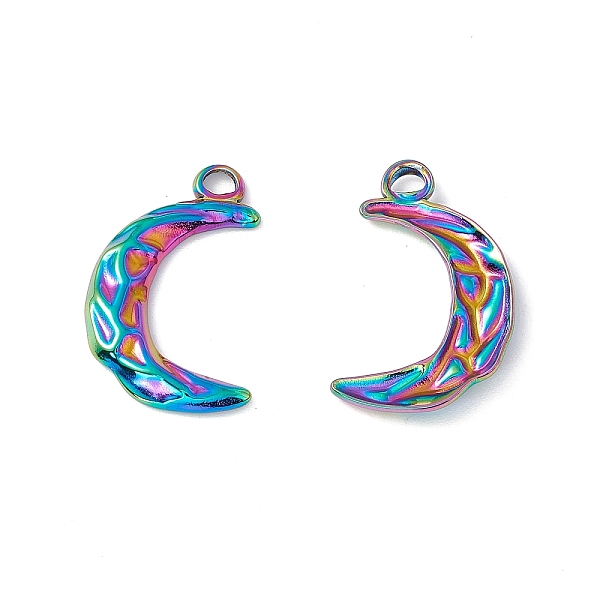 PandaHall Ion Plating(IP) 304 Stainless Steel Pendants, Moon Charms, Rainbow Color, 24x14x2mm, Hole: 2.5mm 304 Stainless Steel Moon
PandaHall Ion Plating(IP) 304 Stainless Steel Pendants, Moon Charms, Rainbow Color, 24x14x2mm, Hole: 2.5mm 304 Stainless Steel Moon