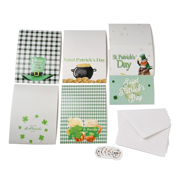 PandaHall Saint Patrick's Day Rectangle Paper Greeting Card, with Random Style Sticker and Envelope, for Party Card, Green...
PandaHall Saint Patrick's Day Rectangle Paper Greeting Card, with Random Style Sticker and Envelope, for Party Card, Green...