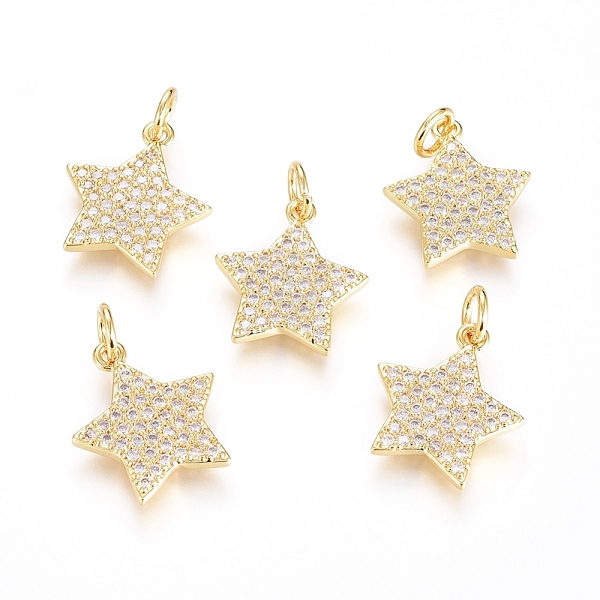 PandaHall Brass Micro Pave Cubic Zirconia Pendants, with Jump Ring, Long-Lasting Plated, Star, Clear, Real 18K Gold Plated, 15x13.5x2mm...
PandaHall Brass Micro Pave Cubic Zirconia Pendants, with Jump Ring, Long-Lasting Plated, Star, Clear, Real 18K Gold Plated, 15x13.5x2mm...