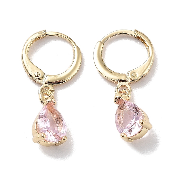 PandaHall Real 18K Gold Plated Brass Dangle Hoop Earrings, with Glass, Teardrop, Pink, 26x6mm Glass Teardrop Pink
PandaHall Real 18K Gold Plated Brass Dangle Hoop Earrings, with Glass, Teardrop, Pink, 26x6mm Glass Teardrop Pink