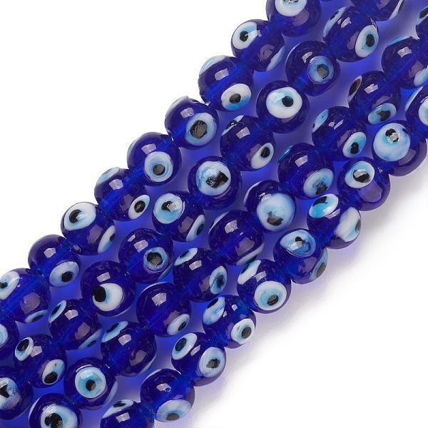 PandaHall Handmade Evil Eye Lampwork Bead Strands, Round, Medium Blue, 8~8.5x7.5~8.5mm, Hole: 1.6mm, about 50pcs/strand, 13.98~14.25''...
PandaHall Handmade Evil Eye Lampwork Bead Strands, Round, Medium Blue, 8~8.5x7.5~8.5mm, Hole: 1.6mm, about 50pcs/strand, 13.98~14.25''...