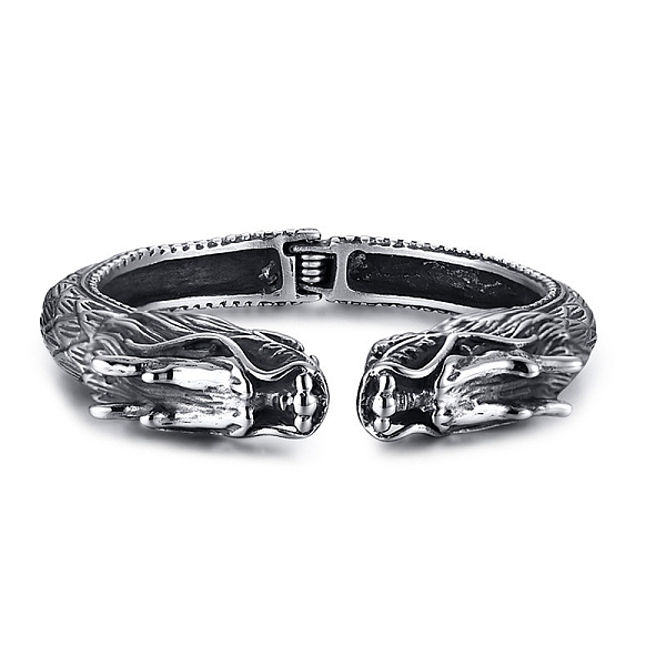 PandaHall Stainless Steel Dragon Head Cuff Bracelet for Men, Antique Silver, Inner Diameter: 3/4 inch(1.75cm) Stainless Steel Dragon
PandaHall Stainless Steel Dragon Head Cuff Bracelet for Men, Antique Silver, Inner Diameter: 3/4 inch(1.75cm) Stainless Steel Dragon