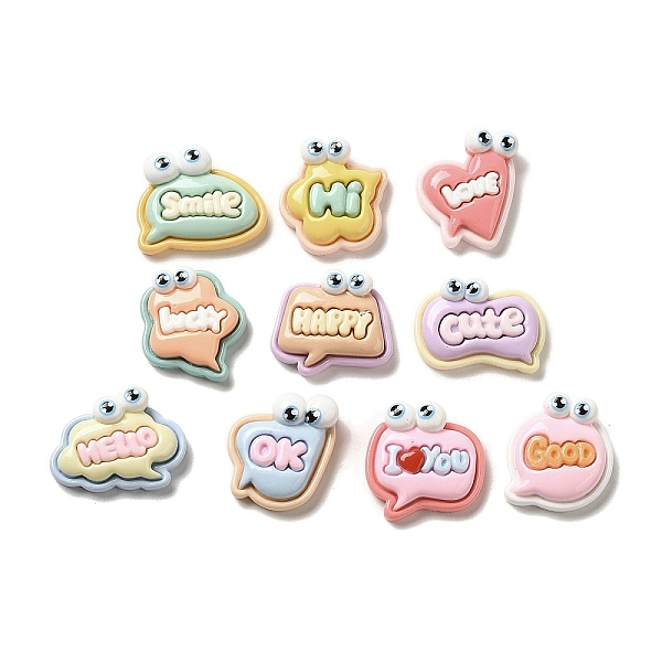 PandaHall Opaque Resin Decoden Cabochons, Funny Big Eye Words, Mixed Color, 18~24x21~26.5x8~8.5mm Resin Word Multicolor
PandaHall Opaque Resin Decoden Cabochons, Funny Big Eye Words, Mixed Color, 18~24x21~26.5x8~8.5mm Resin Word Multicolor