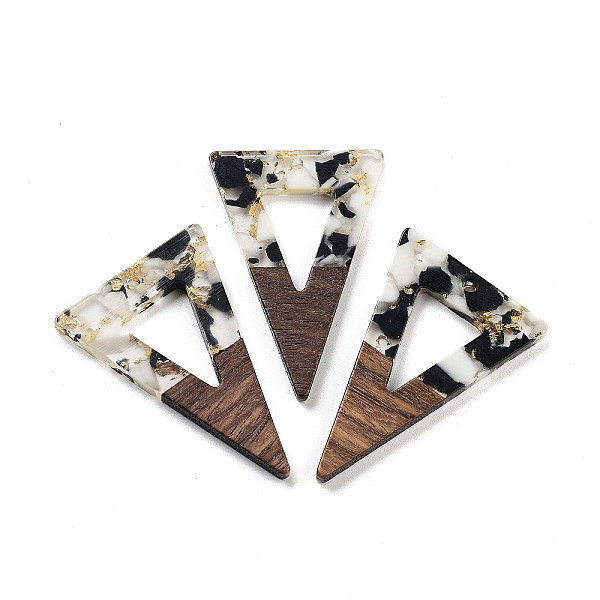 PandaHall Walnut Wood Pendants, Resin and Gold foil, Triangle, Black, 45x30x3.5mm, Hole: 2mm Wood Triangle Black
PandaHall Walnut Wood Pendants, Resin and Gold foil, Triangle, Black, 45x30x3.5mm, Hole: 2mm Wood Triangle Black