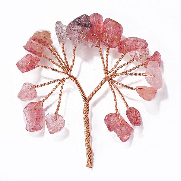 PandaHall Natural Strawberry Quartz Chips Tree Decorations, Copper Wire Feng Shui Energy Stone Gift for Home Office Desktop, 50~55mm...
PandaHall Natural Strawberry Quartz Chips Tree Decorations, Copper Wire Feng Shui Energy Stone Gift for Home Office Desktop, 50~55mm...