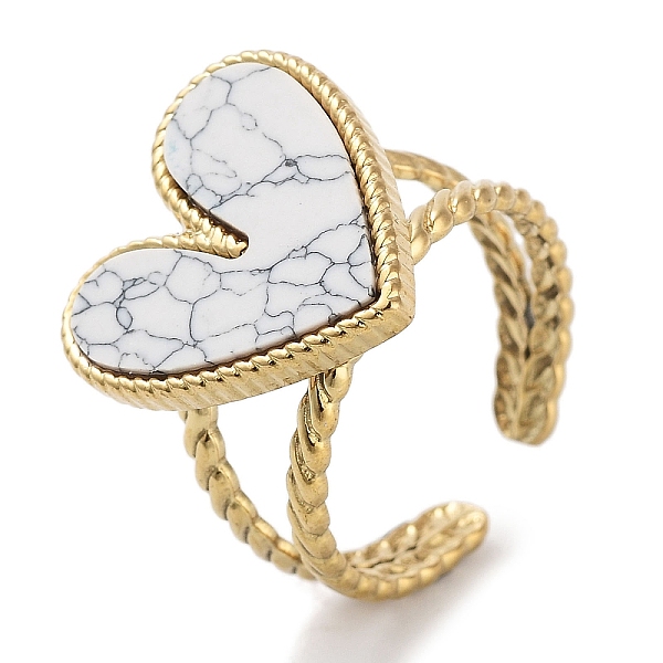PandaHall Ion Plating(IP) 304 Stainless Steel Ring, Adjustable Synthesize Howlite Rings, Heart, 18x17.5mm, Inner Diameter: Adjustable...
PandaHall Ion Plating(IP) 304 Stainless Steel Ring, Adjustable Synthesize Howlite Rings, Heart, 18x17.5mm, Inner Diameter: Adjustable...