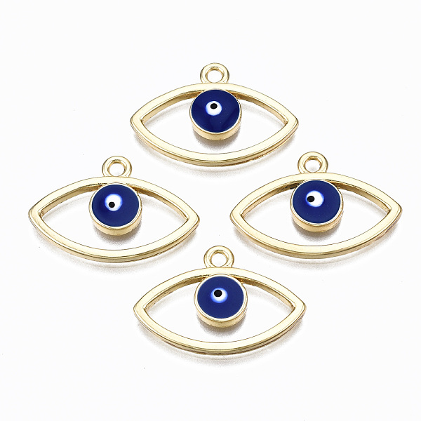 PandaHall Alloy Enamel Pendants, Real 16K Gold Plated, Cadmium Free & Nickel Free & Lead Free, Evil Eye, Dark Blue, 17.5x25.5x2mm, Hole: 2mm...
PandaHall Alloy Enamel Pendants, Real 16K Gold Plated, Cadmium Free & Nickel Free & Lead Free, Evil Eye, Dark Blue, 17.5x25.5x2mm, Hole: 2mm...