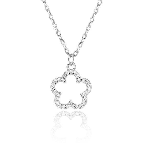 PandaHall 925 Silver Hollow Flower Pendant Necklace, Cable Chain Necklaces Sterling Silver Flower
PandaHall 925 Silver Hollow Flower Pendant Necklace, Cable Chain Necklaces Sterling Silver Flower