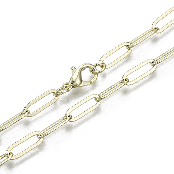 PandaHall Brass Paperclip Chains, Drawn Elongated Cable Chains Necklace Making, with Lobster Claw Clasps, Light Gold, 24.01 inch(61cm) long...
PandaHall Brass Paperclip Chains, Drawn Elongated Cable Chains Necklace Making, with Lobster Claw Clasps, Light Gold, 24.01 inch(61cm) long...