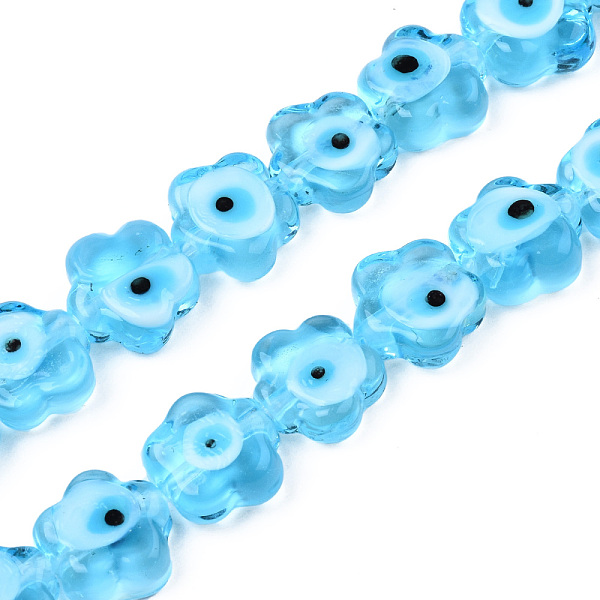 PandaHall Handmade Evil Eye Lampwork Beads Strands, Flower, Light Sky Blue, 11x12x6mm, Hole: 1.6mm, about 33pcs/strand, 14.57 inch(37cm)...
PandaHall Handmade Evil Eye Lampwork Beads Strands, Flower, Light Sky Blue, 11x12x6mm, Hole: 1.6mm, about 33pcs/strand, 14.57 inch(37cm)...
