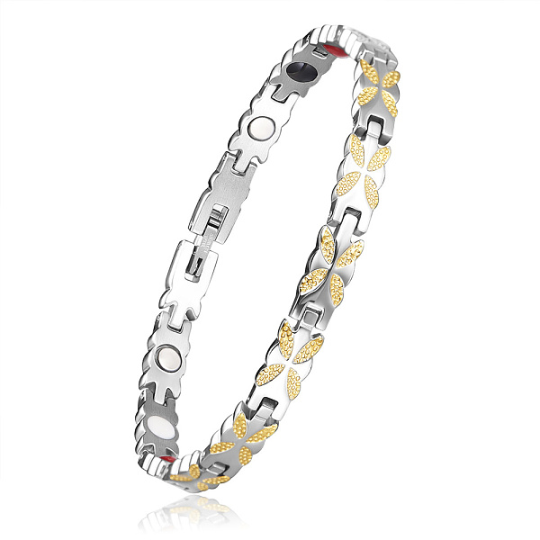 PandaHall SHEGRACE Stainless Steel Panther Chain Watch Band Bracelets, with Watch Band Clasps, Golden & Stainless Steel Color, 8-1/4 inch...
PandaHall SHEGRACE Stainless Steel Panther Chain Watch Band Bracelets, with Watch Band Clasps, Golden & Stainless Steel Color, 8-1/4 inch...