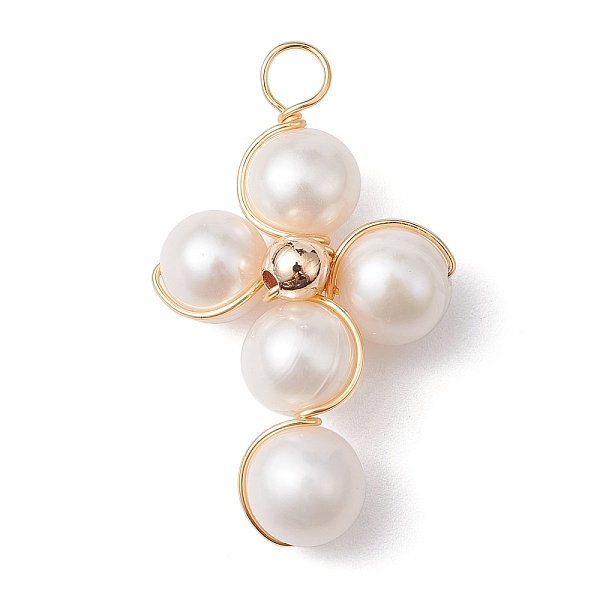 PandaHall Grade A Natural Cultured Freshwater Pearl Pendants, Eco-Friendly Light Gold Plated Copper Wire Wrapped Cross Charms, Seashell...
PandaHall Grade A Natural Cultured Freshwater Pearl Pendants, Eco-Friendly Light Gold Plated Copper Wire Wrapped Cross Charms, Seashell...