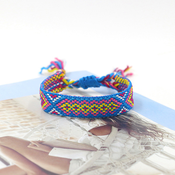 PandaHall Polyester Braided Rhombus Pattern Cord Bracelet, Ethnic Tribal Adjustable Brazilian Bracelet for Women, Dodger Blue, 5-7/8 inch...
PandaHall Polyester Braided Rhombus Pattern Cord Bracelet, Ethnic Tribal Adjustable Brazilian Bracelet for Women, Dodger Blue, 5-7/8 inch...