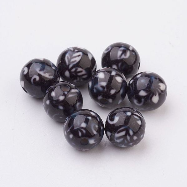 PandaHall Spray Painted Resin Beads, with Leaf Pattern, Round, Black, 10mm, Hole: 2mm Resin Round Black
PandaHall Spray Painted Resin Beads, with Leaf Pattern, Round, Black, 10mm, Hole: 2mm Resin Round Black