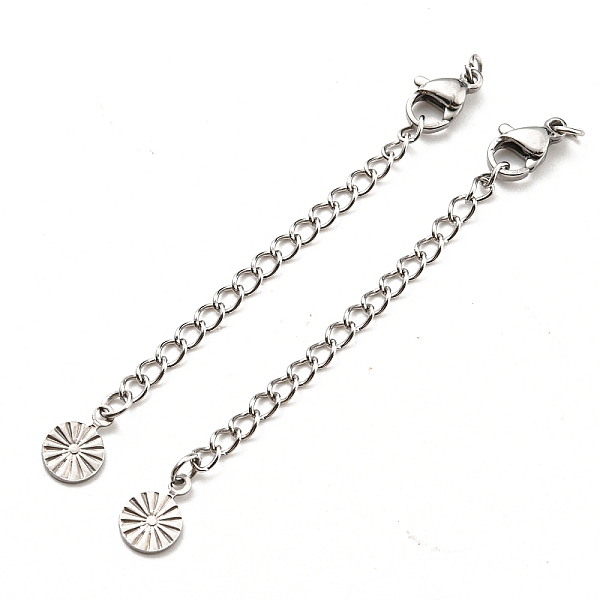PandaHall 304 Stainless Steel Curb Chain Extender, End Chains with Lobster Claw Clasps and Sun Chain Tabs, Stainless Steel Color, 69mm 304...
PandaHall 304 Stainless Steel Curb Chain Extender, End Chains with Lobster Claw Clasps and Sun Chain Tabs, Stainless Steel Color, 69mm 304...