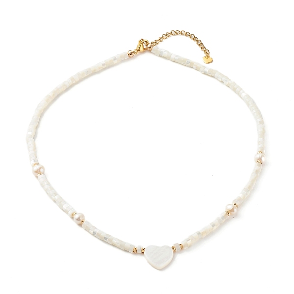 PandaHall Beaded Necklace, with Pearl Beads, Brass Beads & 304 Stainless Steel Findings, Heart, White, 40.5x0.4cm Pearl White
PandaHall Beaded Necklace, with Pearl Beads, Brass Beads & 304 Stainless Steel Findings, Heart, White, 40.5x0.4cm Pearl White