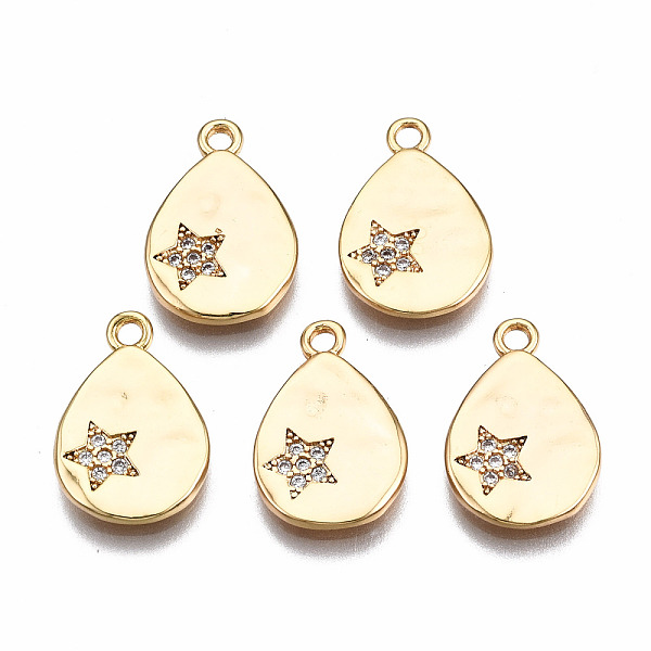 PandaHall Brass Micro Pave Clear Cubic Zirconia Pendants, Nickel Free, TearDrop with Star, Real 18K Gold Plated, 16x11x1.5mm, Hole: 1.6mm...
PandaHall Brass Micro Pave Clear Cubic Zirconia Pendants, Nickel Free, TearDrop with Star, Real 18K Gold Plated, 16x11x1.5mm, Hole: 1.6mm...