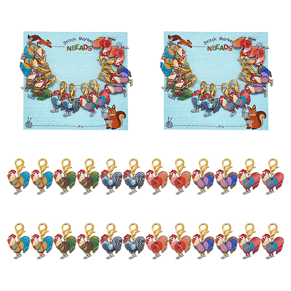 PandaHall Rooster Pendant Stitch Markers, Alloy Enamel Crochet Lobster Clasp Charms, Locking Stitch Marker with Wine Glass Charm Ring, Mixed..., Multicolor
PandaHall Rooster Pendant Stitch Markers, Alloy Enamel Crochet Lobster Clasp Charms, Locking Stitch Marker with Wine Glass Charm Ring, Mixed..., Multicolor