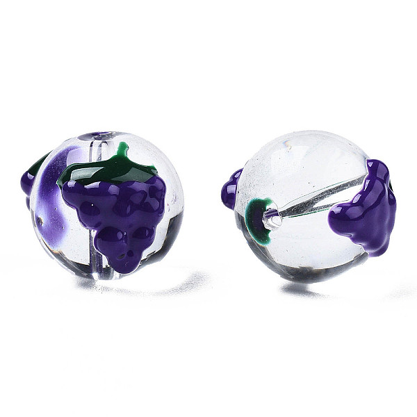 PandaHall Transparent Glass Beads, with Enamel Grape Pattern, Round, Indigo, 14x12x11mm, Hole: 1.6mm Glass Round Purple
PandaHall Transparent Glass Beads, with Enamel Grape Pattern, Round, Indigo, 14x12x11mm, Hole: 1.6mm Glass Round Purple