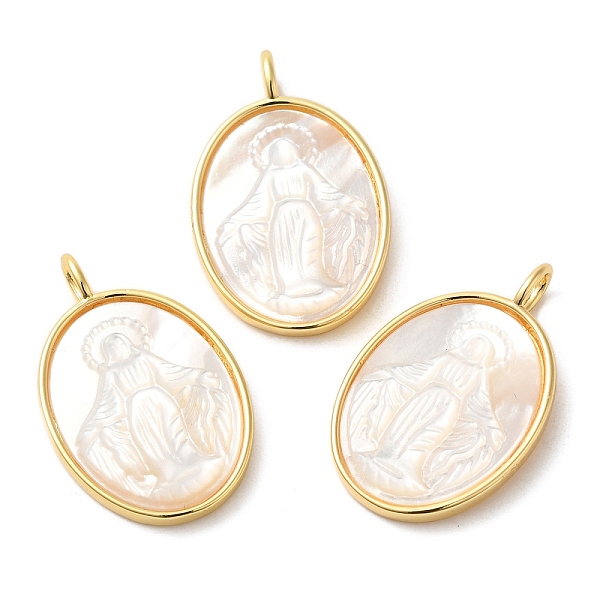 PandaHall Rack Plating Brass Pave Shell Pendants, Oval with Virgin Mary Charms, Long-Lasting Plated, Cadmium Free & Lead Free, Real 18K Gold..., White
PandaHall Rack Plating Brass Pave Shell Pendants, Oval with Virgin Mary Charms, Long-Lasting Plated, Cadmium Free & Lead Free, Real 18K Gold..., White