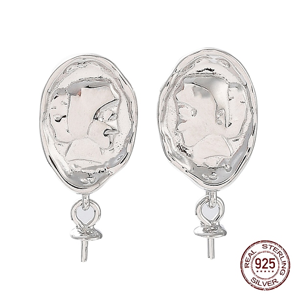PandaHall Rhodium Plated 925 Sterling Silver Stud Earring Findings, with Shell & S925 Stamp, for Half Drilled Pearl Beads, Oval with Woman...
PandaHall Rhodium Plated 925 Sterling Silver Stud Earring Findings, with Shell & S925 Stamp, for Half Drilled Pearl Beads, Oval with Woman...